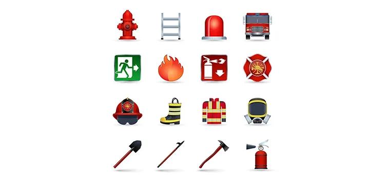 various tools and equipment for firefighters 
