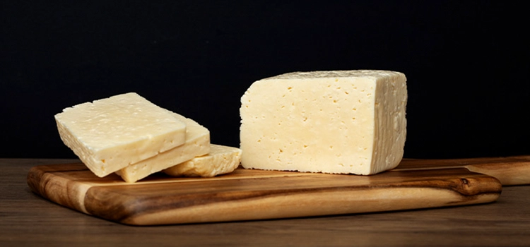 Front view of delicious fresh cheese